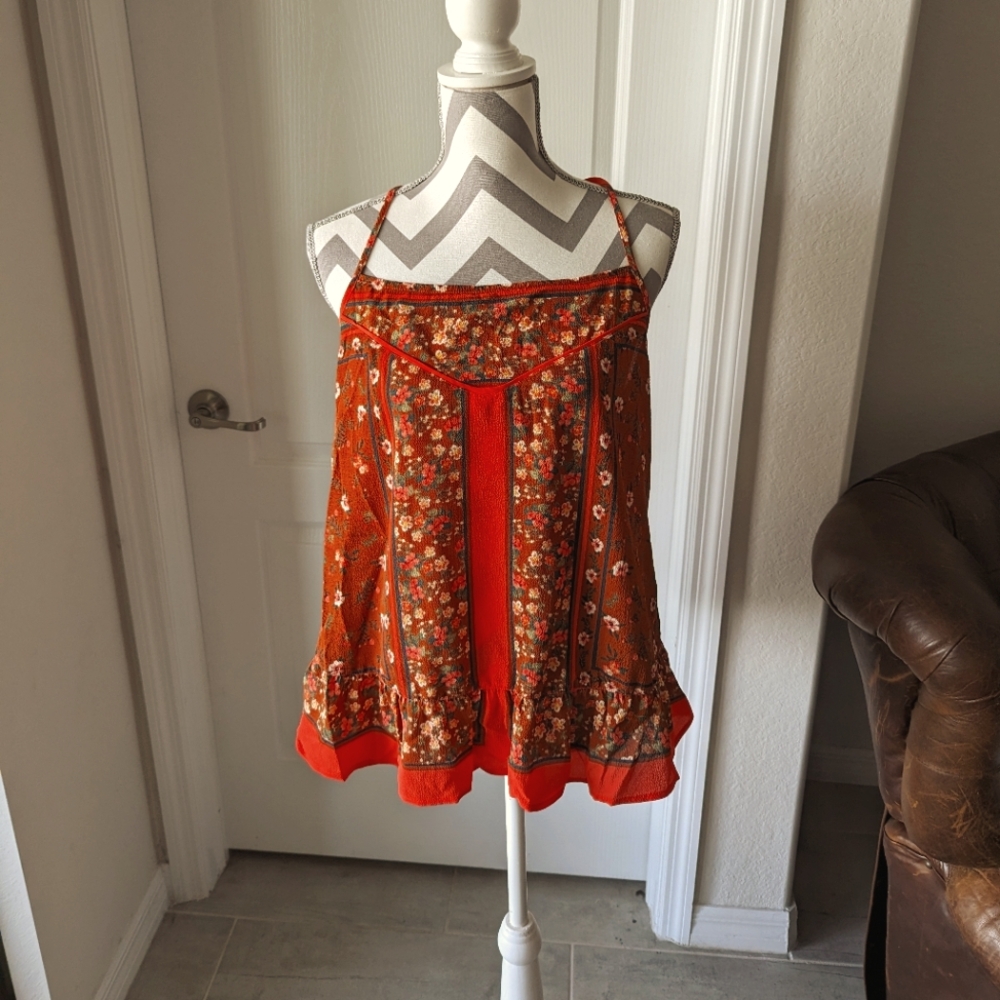 NWT Summer Tank with Flirty Ruffle Waistline